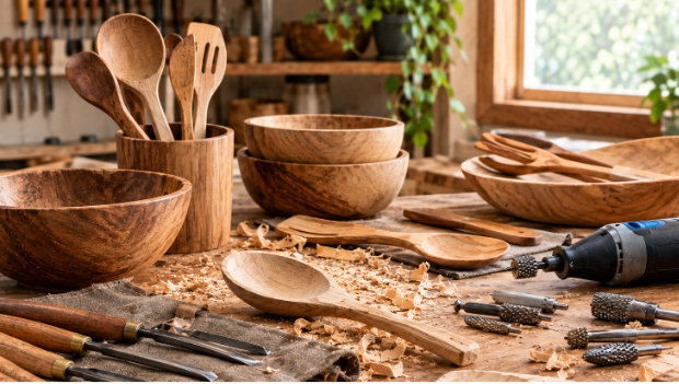 Wooden utensil carving3
