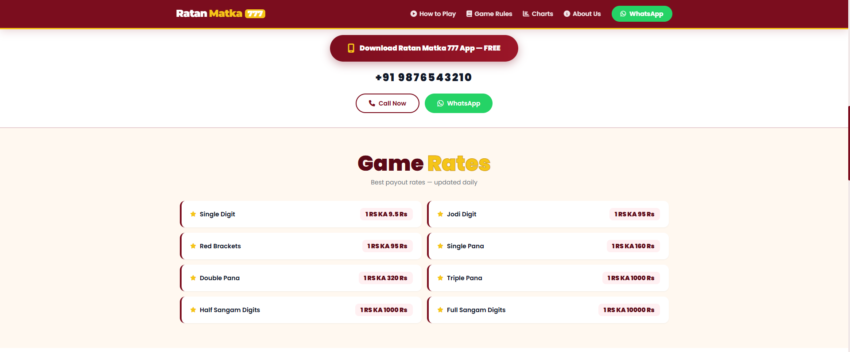 Ratan Matka 777 official website