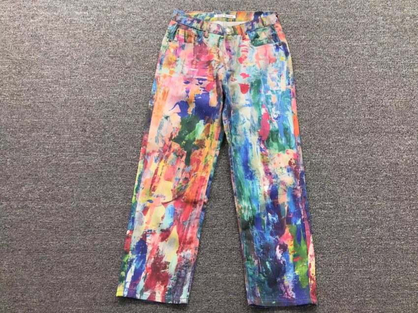 Acne Studios Oil Painting Canvas Print Jeans %E2%80%93 Multicolor