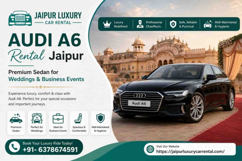Audi A6 Rental Jaipur %E2%80%93 Premium Sedan for Weddings Business Events