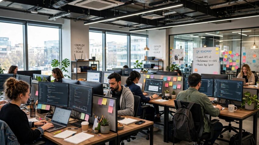 corporate technology hub employees workspace