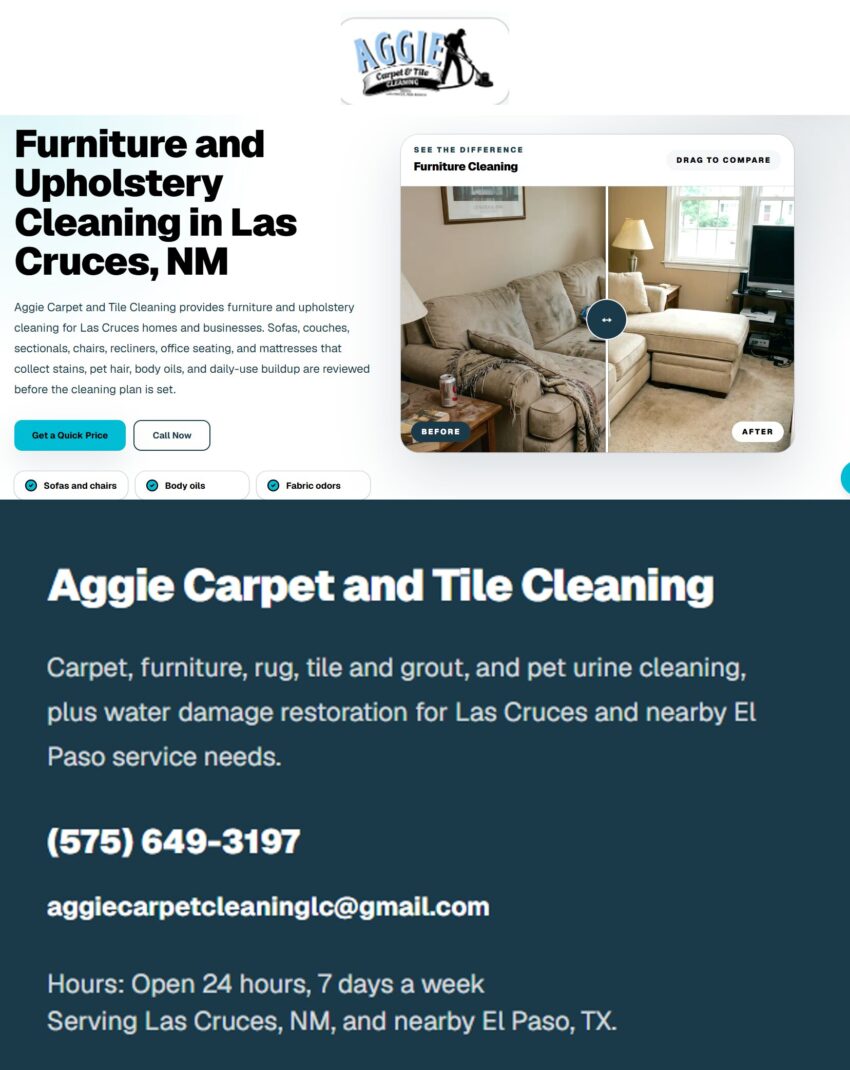 aggie carpet furniture cleaning with logo