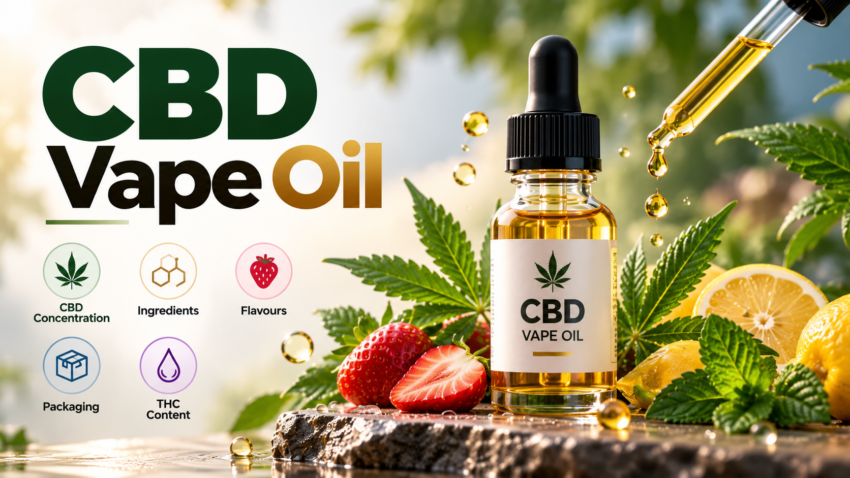 CBD Vape Oil Botanical Product Banner