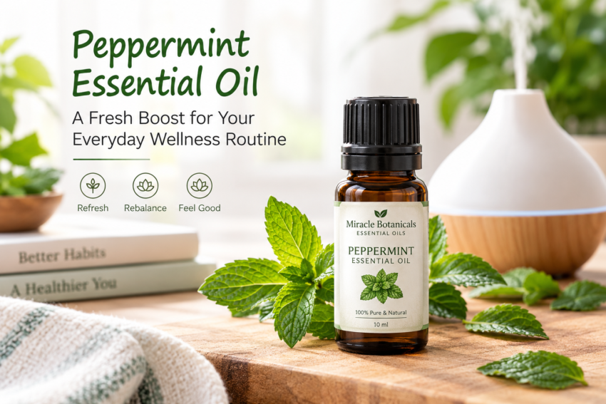 Peppermint Essential Oil Wellness Still Life