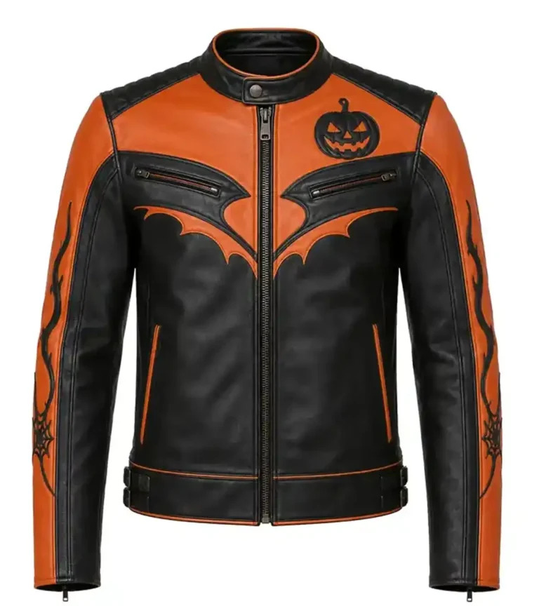 Halloween Pumpkin Handmade Orange and Black Jacket 768x864 1