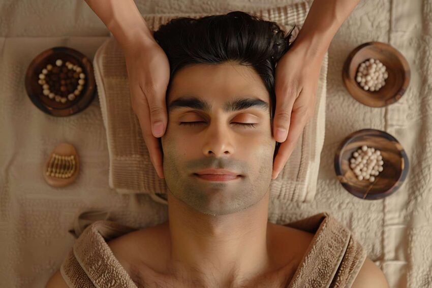 person enjoying scalp massage spa 2 100kb