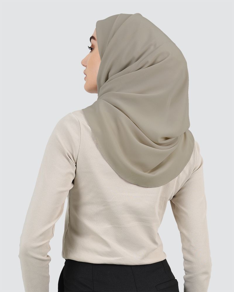 Delika Semi Instant Square  Hijab in Dusty  Pale Peach 