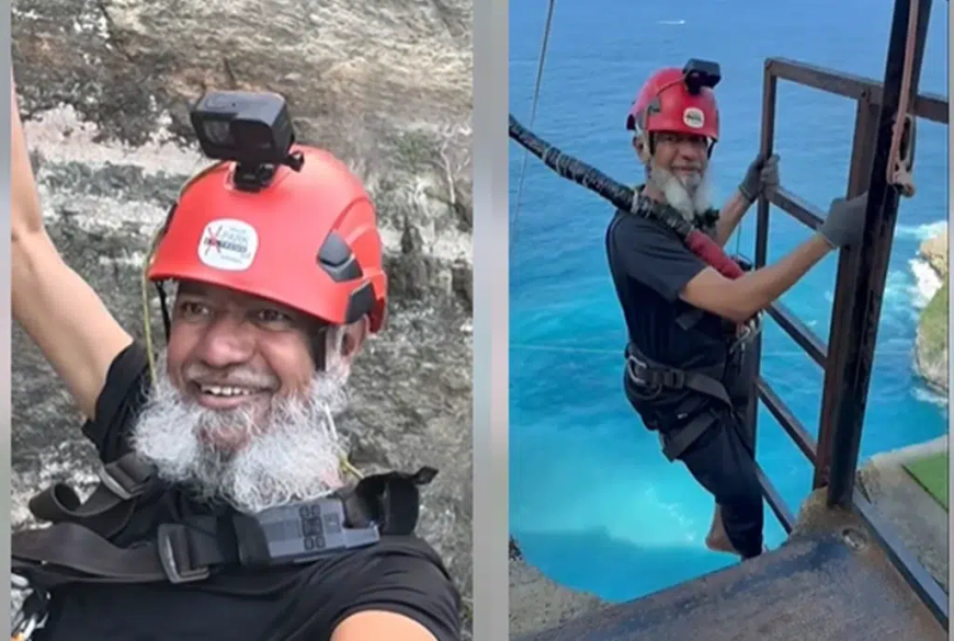 Dr Zakir Naik Bungee Jumps 430‑Foot from Bali Beach at Age 59
