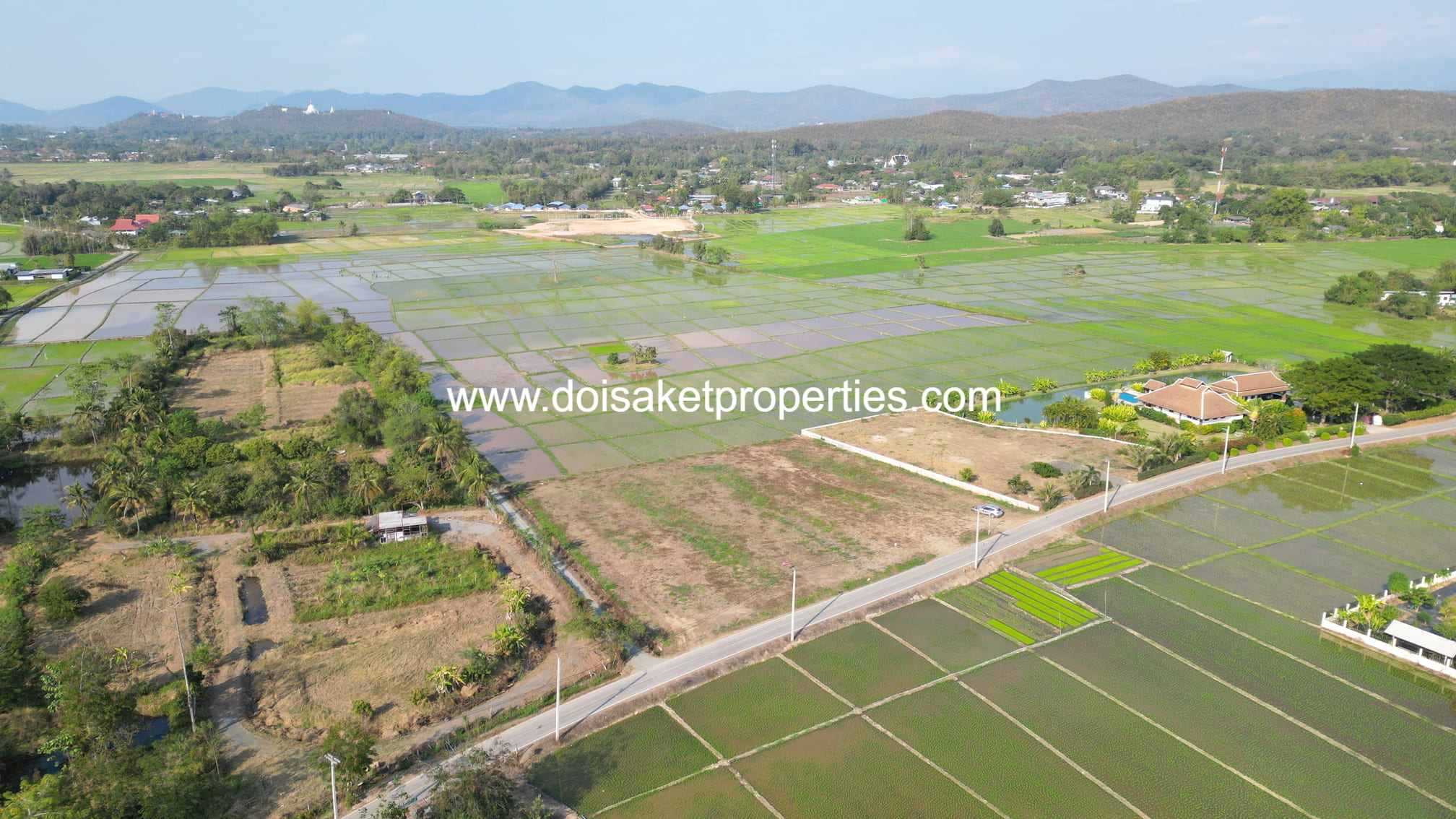 Scenic Plot of Land with Mountain and Rice Paddy Views in Pa Pong, Doi Saket, Chiang Mai