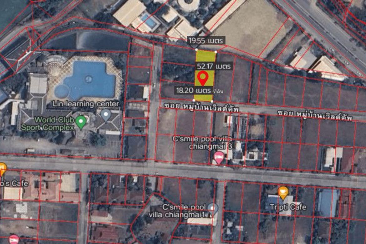 Land for sale in World Cup Village. Suitable for building a house Live or rent Didnt hear the sound of the plane, Nong Khwai Subdistrict, Hang Dong D