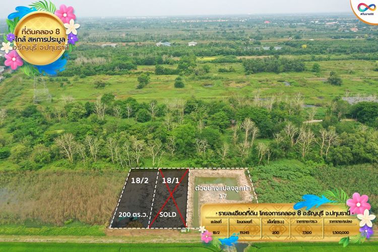 ขายที่ดิน คลอง 8 ธัญบุรี ปทุมธานี ใกล้สหการประมูลรังสิต , ภาพที่ 4