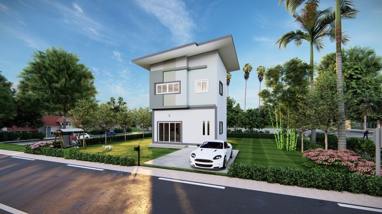 บ้านใหม่ 2 ชั้น 3ห้องนอน 2 ห้องน้ำ โครงการบ้านสุขภิรมย์ มหาสารคาม, ภาพที่ 4