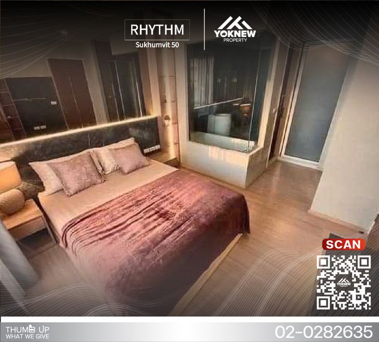 ว่างให้เช่า ห้องรีโนเวทสวย สะอาด ใหม่เอี่ยม Rhythm Sukhumvit 50, ภาพที่ 4
