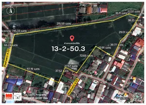 ขายที่ดินสวย ใกล้บายพาสฝั่งตะวันออก ตรงข้ามสนามบินนานาชาติเชียงราย ติดถนน 2 ด้าน 13-2-50 ไร่ 