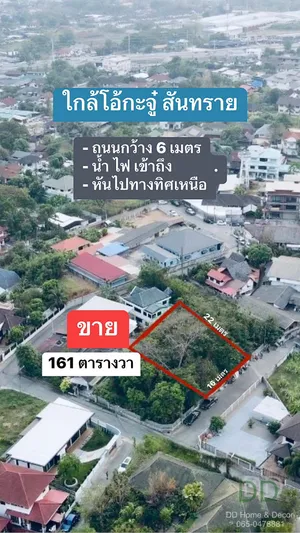 DD-0195 ขายที่ดินถมแล้วล้อมรั้วในชุมชนหนองจ๊อม 167 ตร.วา หลังตลาดภูดอย ใกล้โอ้กะจู๋ สันทราย