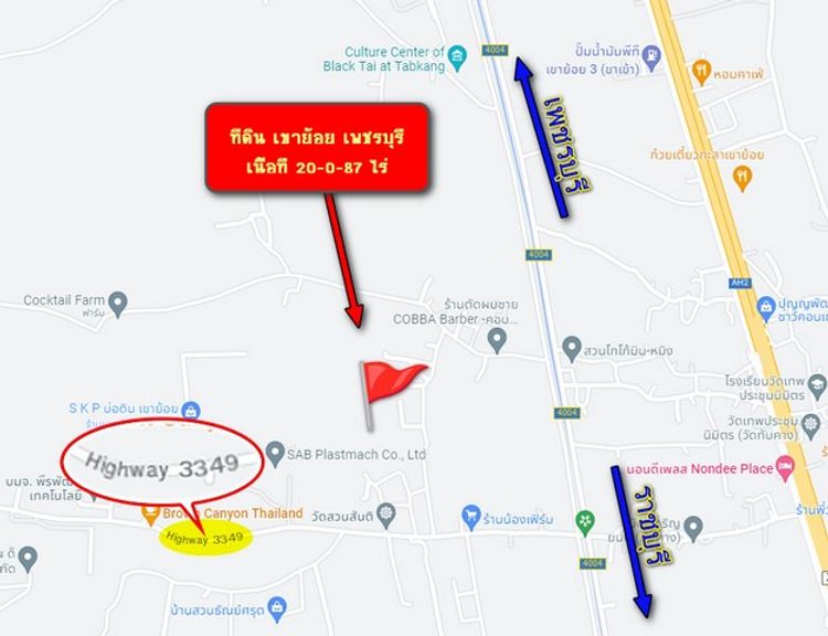 ขายที่ดินเปล่า 20-0-87 ไร่ ใกล้ High Way 3349 เขาย้อย จังหวัดเพชรบุรี, ภาพที่ 4
