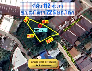 ที่ดินวัดจันทร์ ฝั่งตะวันออก พิษณุโลก 112 ตร.วา