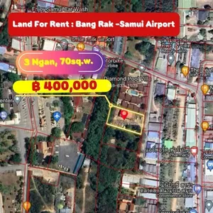 ให้เช่าระยะยาว: ที่ดินใกล้สนามบิน เกาะสมุย โอกาสดีๆ สำหรับนักลงทุน Airbnb ที่พักรายวัน และรีสอร์ทบังกะโล!