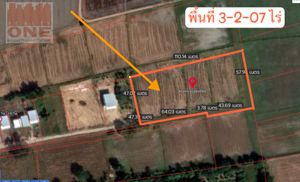 ขาย ที่ดิน หน้ากว้างติดถนนคอนกรีต 110 เมตร ที่ดิน 3 ไร่ 2 งาน 7 ตร.วา ความลึก55 เมตร