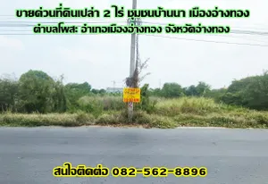 ขายด่วนที่ดินเปล่า 2 ไร่ ชุมชนบ้านนา เมืองอ่างทอง