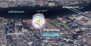 ขายที่ดิน เจริญนคร56 ธนบุรี  สำเหร่  เนื้อที่ 403 ตรว เหมาะอยู่อาศัย ลงทุน ทำหอพัก ใกล้ไอคอนสยาม  