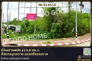 NI-914516 ที่ดินปากพนัง 213.8 ตร.ว. สี่แยกจมูกควาย นครศรีธรรมราช ใกล้ตลาดย้อนยุคปากพนัง‬