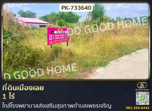 PK-733640 ที่ดินเมืองเลย 1 ไร่ ใกล้โรงพยาบาลส่งเสริมสุขภาพตำบลเพชรเจริญ