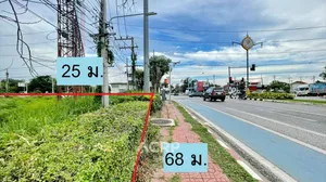 ขายที่ดินเปล่าบนถนนคันคลองชลประทาน ใกล้สี่แยกราชพฤกษ์เชียงใหม่ แปลงมุมถนน ทำเลดีมาก