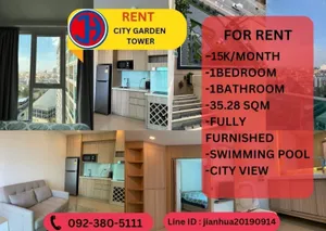 Condo for rent - City Garden tower condominium 1bedroom 1bathroom 35sqm. - 15k per month