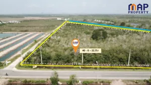 ที่ดิน 40 ไร่ บางกะจะ แปลงสวยหน้ากว้างติดถนนใหญ่ 175 ม.