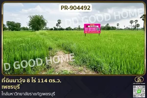PR-904492 ที่ดินนาวุ้ง 8 ไร่ 114 ตร.ว. เพชรบุรี ใกล้มหาวิทยาลัยราชภัฏเพชรบุรี
