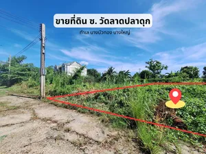 ขาย ที่ดิน บางบัวทอง ซอยวัดลาดปลาดุก 107 ตร.ว. แปลงสวย ริมในสุด