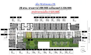ขายดาวน์ ถูกที่สุด!! คอนโด Metris District Ladprao ห้อง Studio 23.7 ตรม. ชั้น 16 ตำแหน่ง 25