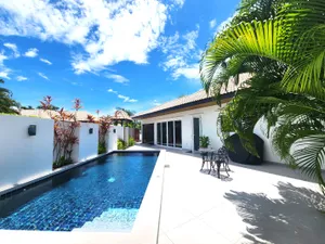 ขายบ้านเดี่ยวพลูวิลล่า หัวหิน Orchid Paradise Homes Phase 4 ที่ดินขนาด 74.5 ตร วา. บ้านสวย Layout ดี  ขนาด 2 ห้องนอน, 2 ห้องน้ำ, 1 ครัวยุโรป, สระว่ายน้ำ 7*3 mt