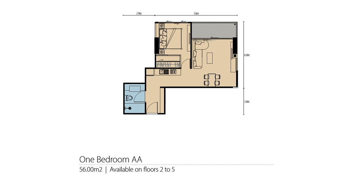 1 Bedroom ในโครงการ เดอะ พ้อยท์ พระตำหนัก, ภาพที่ 4