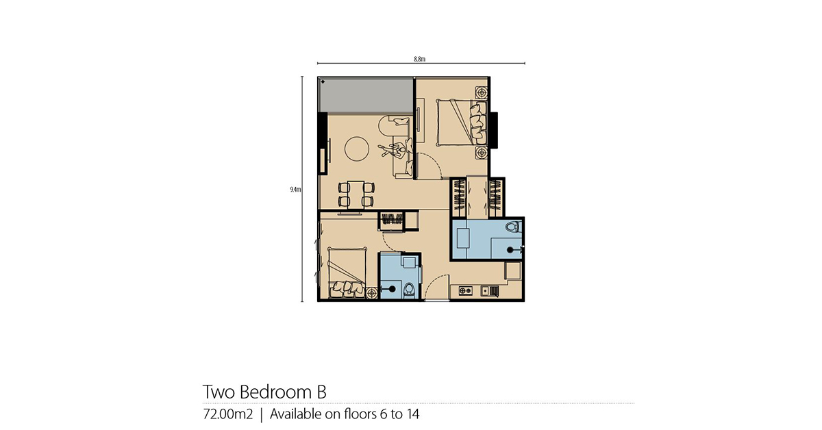 2 Bedroom ในโครงการ เดอะ พ้อยท์ พระตำหนัก, ภาพที่ 4