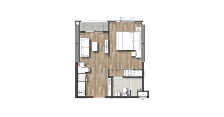 1 Bedroom plus ในโครงการ ริช พอยท์ @ บีทีเอส วุฒากาศ, ภาพที่ 4