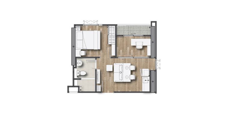 1 Bedroom ในโครงการ ริช พอยท์ @ บีทีเอส วุฒากาศ, ภาพที่ 4