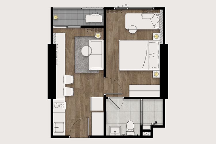 1 Bedroom ในโครงการ เดอะ ลิฟวิ่น เพชรเกษม, ภาพที่ 4