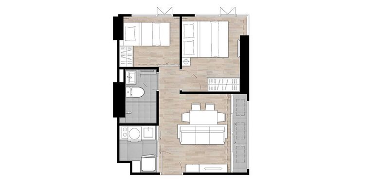 1 Bedroom Plus ในโครงการ นอตติ้ง ฮิลล์ ระยอง, ภาพที่ 4