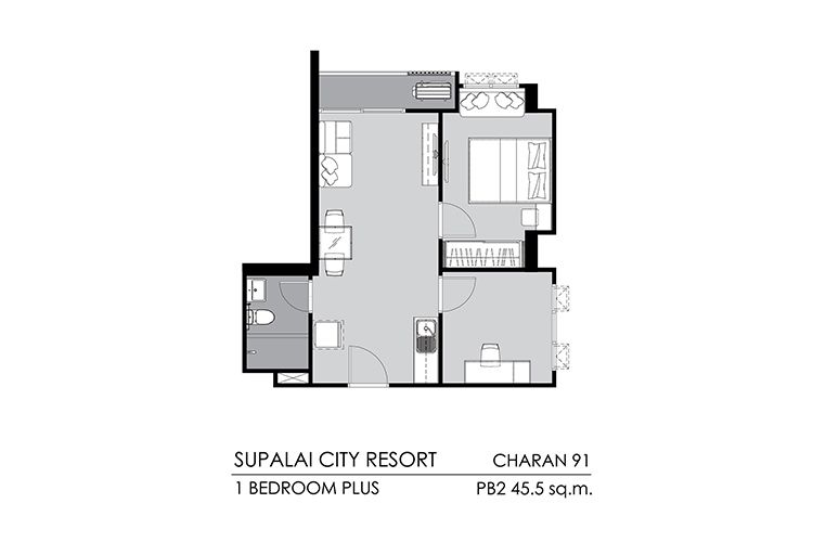 1 Bedroom Plus ในโครงการ ศุภาลัย ซิตี้ รีสอร์ท จรัญฯ 91, ภาพที่ 4