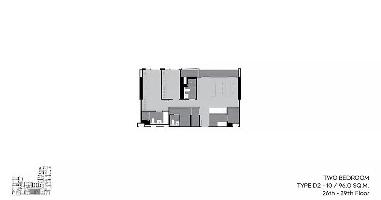 2 Bedroom ในโครงการ ริธึ่ม เจริญกรุง พาวิลเลี่ยน, ภาพที่ 4