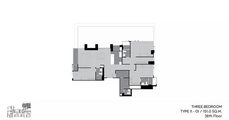 3 Bedroom ในโครงการ ริธึ่ม เจริญกรุง พาวิลเลี่ยน, ภาพที่ 4