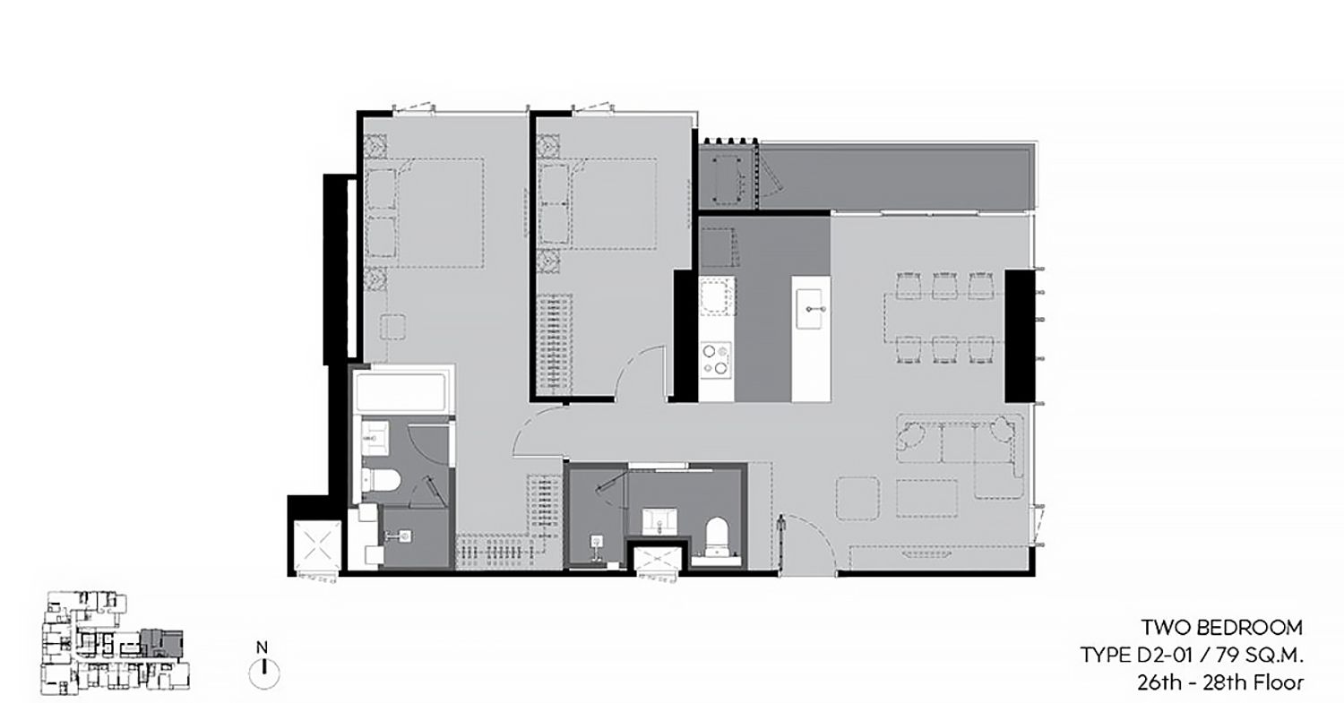 2 Bedroom ในโครงการ ริธึ่ม เอกมัย เอสเตท, ภาพที่ 4