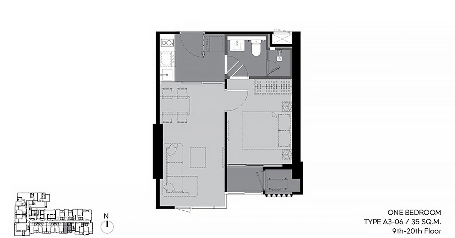 1 Bedroom ในโครงการ ริธึ่ม เอกมัย เอสเตท, ภาพที่ 4