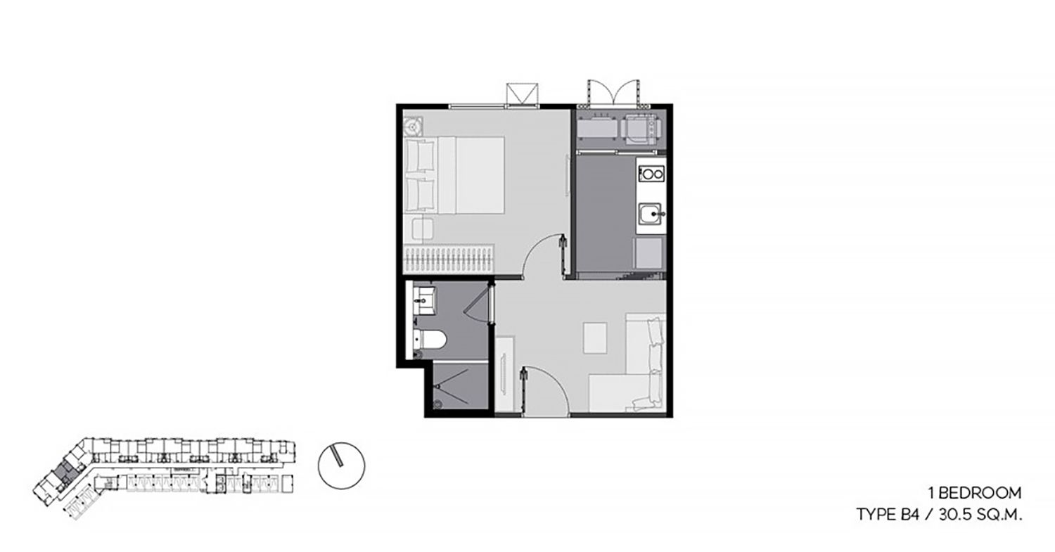 1 Bedroom ในโครงการ แอสปาย สุขุมวิท-อ่อนนุช, ภาพที่ 4