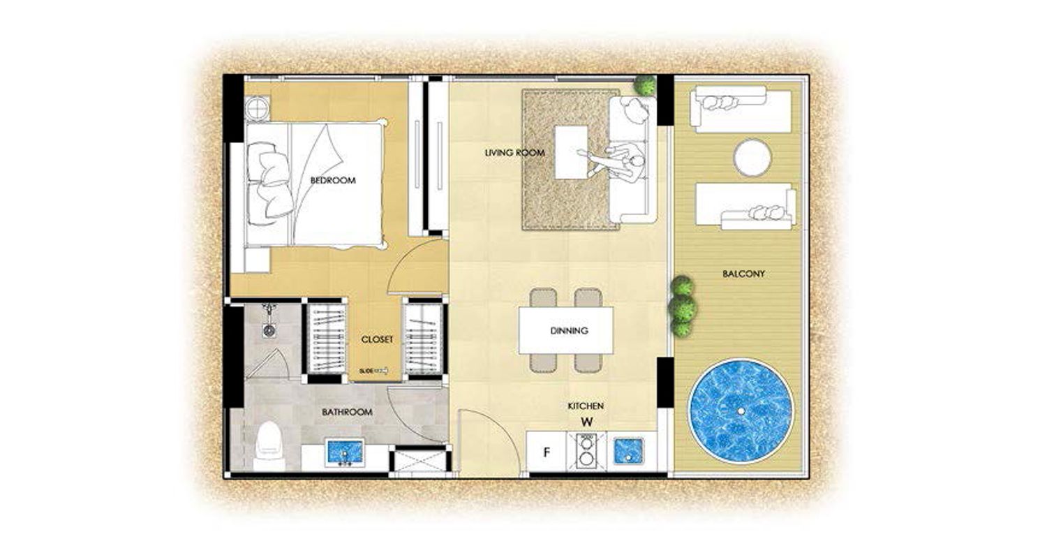 1 Bedroom ในโครงการ เดอะ ริเวียร่า โอเชี่ยน ไดร์ฟ, ภาพที่ 4