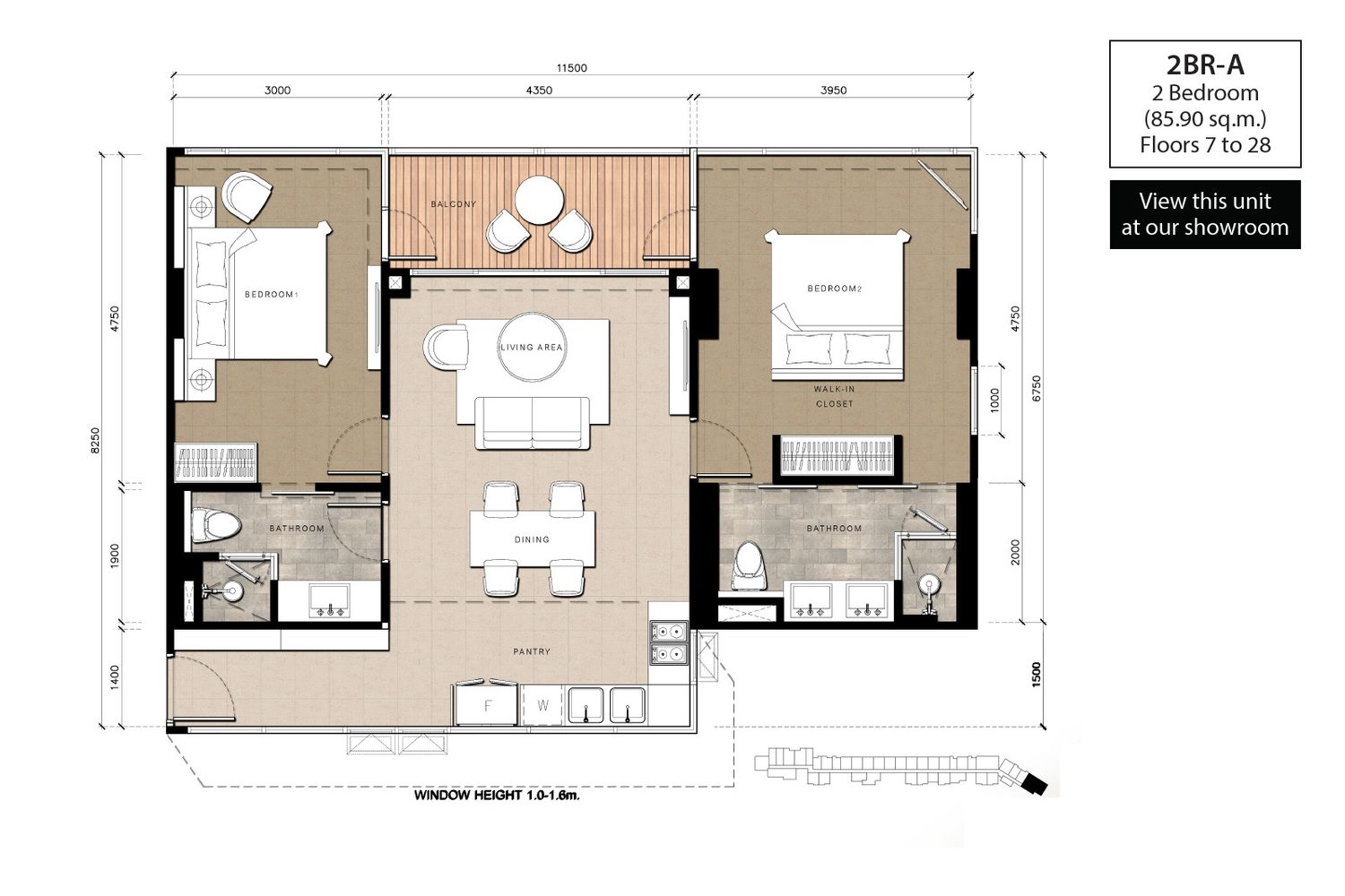 2 Bedroom ในโครงการ เดอะ ริเวียร่า โอเชี่ยน ไดร์ฟ, ภาพที่ 4