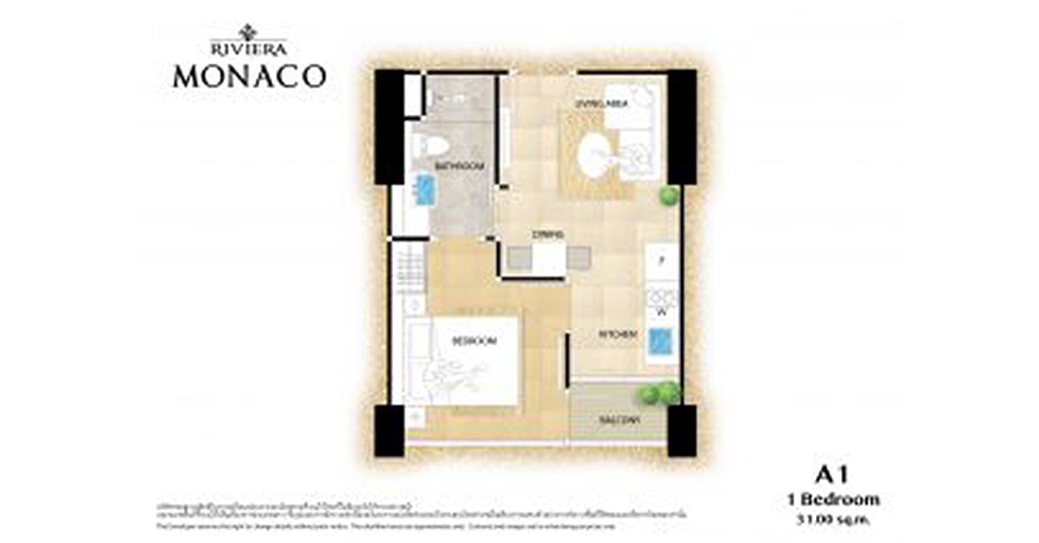 1 Bedroom ในโครงการ เดอะ ริเวียร่า โมนาโค, ภาพที่ 4
