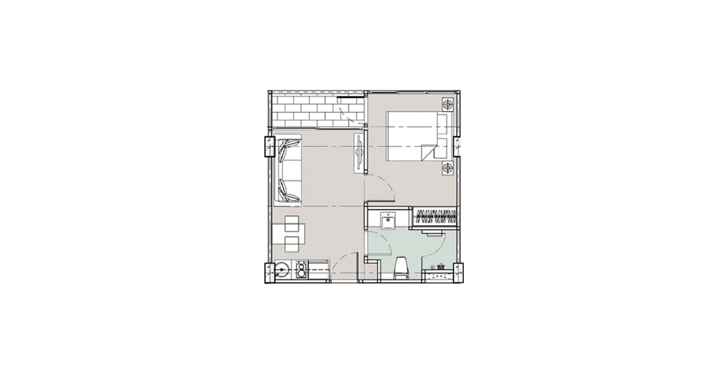 1 Bedroom ในโครงการ เดอะ บรีซ คอนโดมิเนียม บางเสร่, ภาพที่ 4